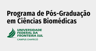 Marca da UFFS - Campus Chapecó com o texto "Programa de Pós-Graduação em Ciências Biomédicas"