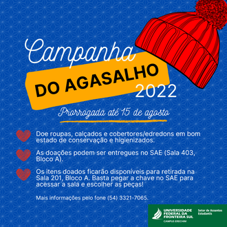 07072022 Prorrogada a Campanha do Agasalho do Campus Erechim