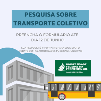 Cartaz de divulgação sobre Pesquisa de Transporte coletivo Realeza