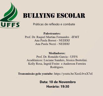 Cartaz Evento sobre Bullying no espaço escolar - Campus Realeza