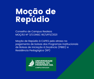 Cartaz moção de repúdio à CAPES pela falta de pagamento de bolsas do PIBID e RP