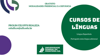 Cartaz sobre Inscrições abertas para cursos gratuitos no CeLUFFS – Campus Realeza