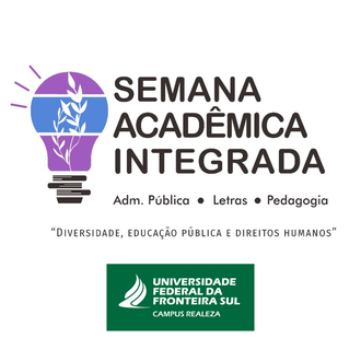 Cartaz de divulgação I Semana Acadêmica Integrada dos cursos de Letras, Pedagogia e Administração Pública