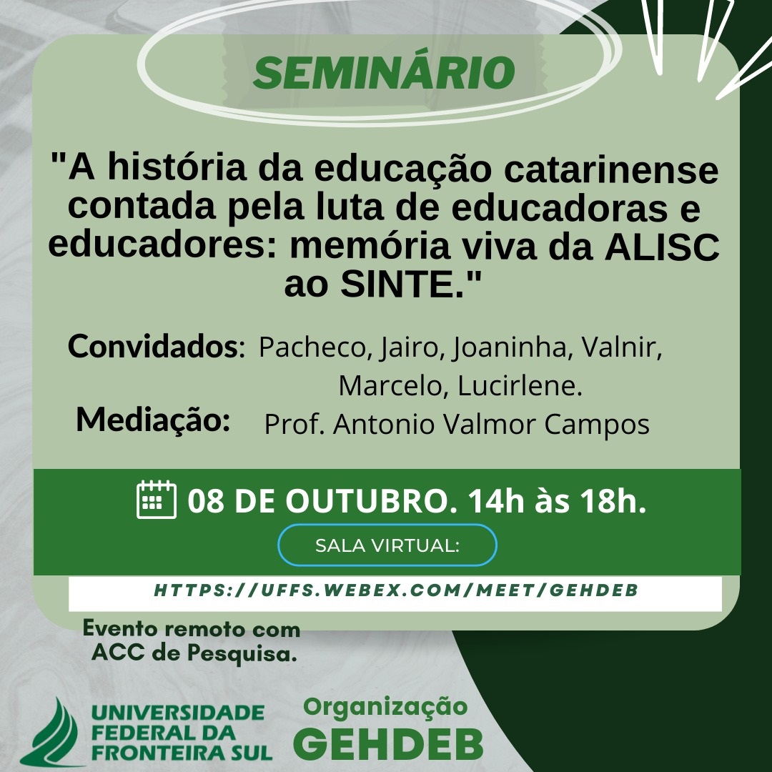 A história da educação catarinense contada pela luta de educadoras e educadores: memória viva da ALISC ao SINTE