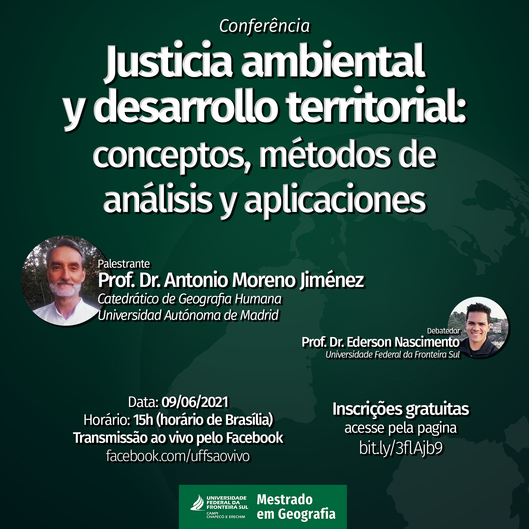 Conferência: "Justicia ambiental y desarrollo territorial: conceptos, métodos de análisis y aplicaciones"