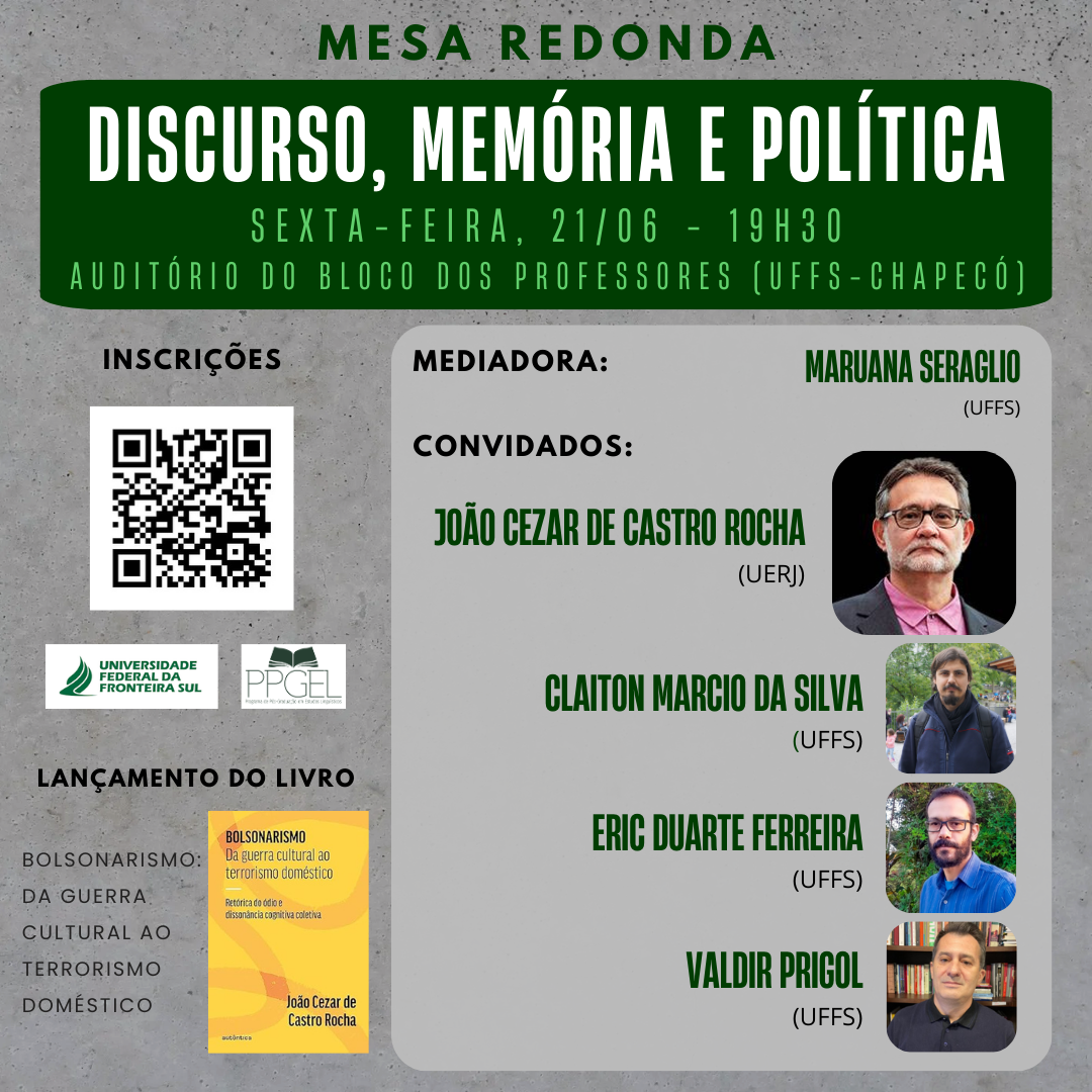 Mesa Redonda Discurso, memória e política Campus CH