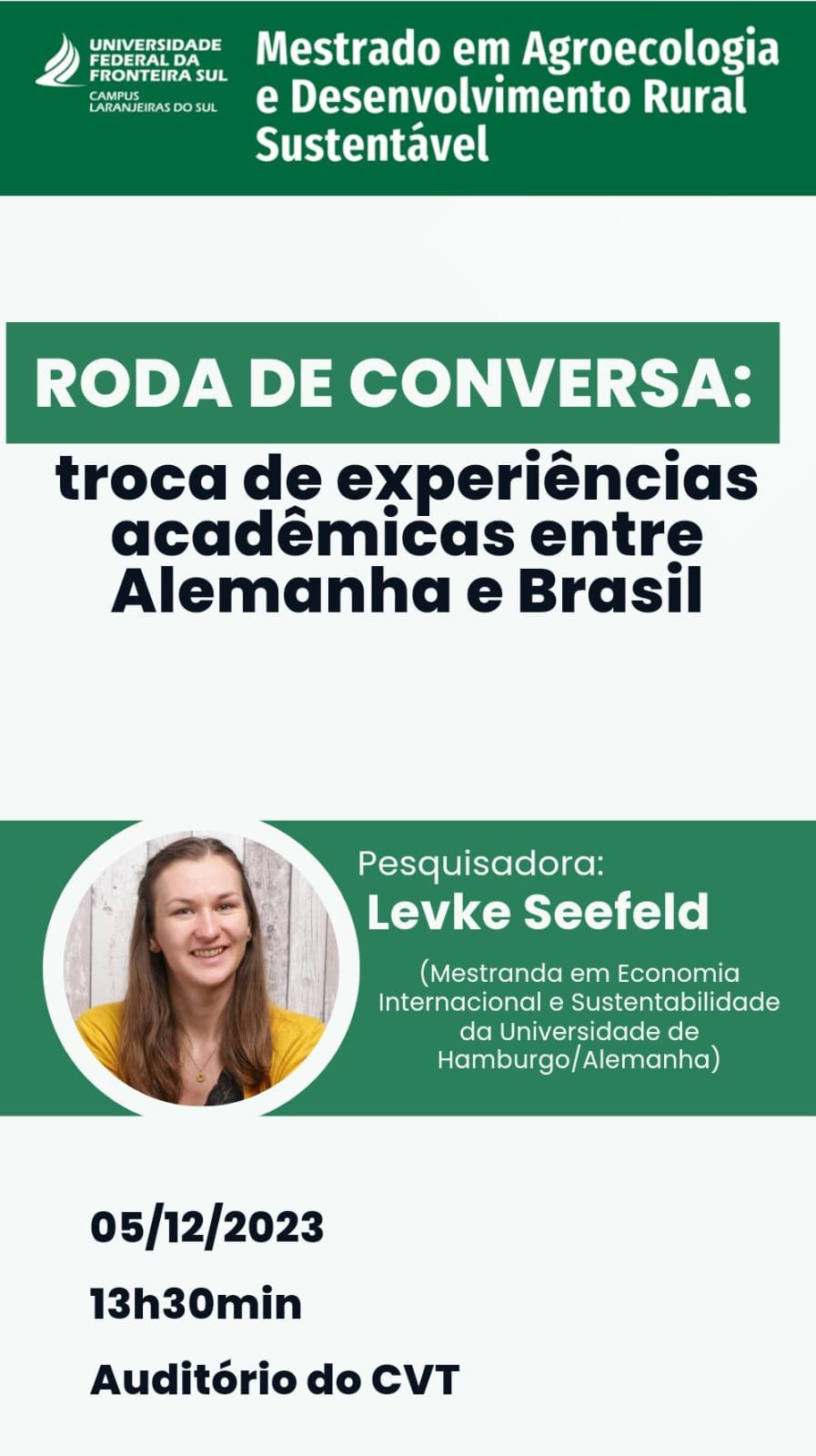 Roda de conversa: troca de experiências acadêmicas entre Alemanha e Brasil