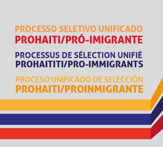Cartaz com informações sobre processo seletivo especial cidadãos haitiano s e imigrantes internacionais