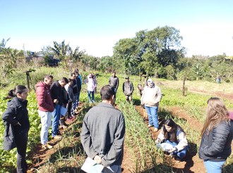 Estudantes do curso de agronomia, vinculados aos componentes curriculares de Extensão Rural, Prática de Campo IX e Agroecologia, ministraram oficinas técnicas junto a grupos de agricultores da região do entorno da UFFS – Campus Laranjeiras do Sul.