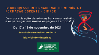 Cartaz de divulgação do 4º Congresso Internacional de Memória e Formação Docente